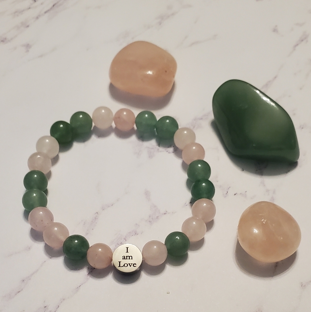 Handmade I Am Love Affirmation Crystal Bracelet